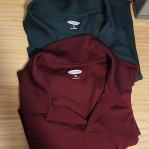Old Navy Dark Green and Burgundy Polo Shirts